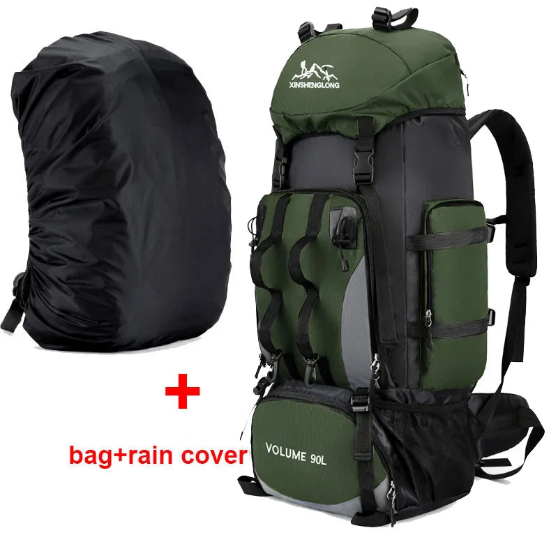 90L Waterproof Hiking Backpack – Large Capacity Trekking & Camping Rucksack for Men